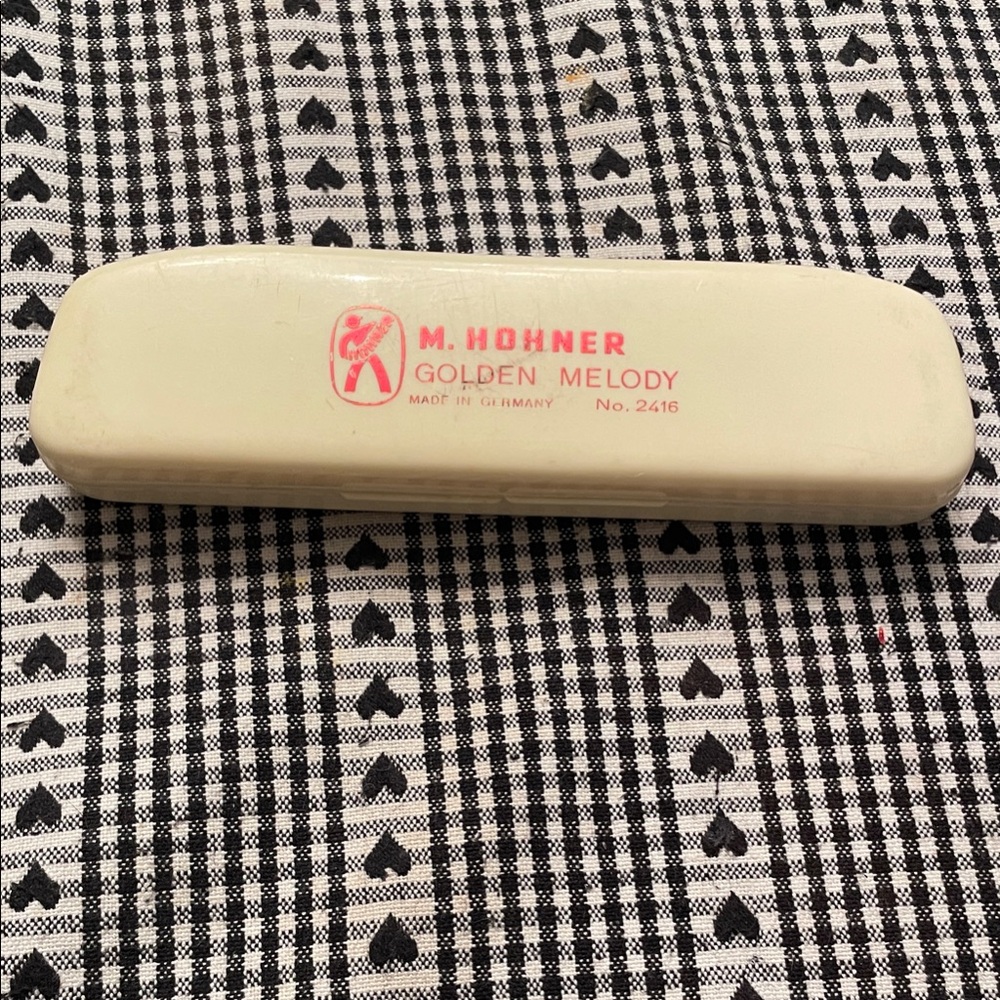 Vintage Hohner Golden Melody Harmonica with Case